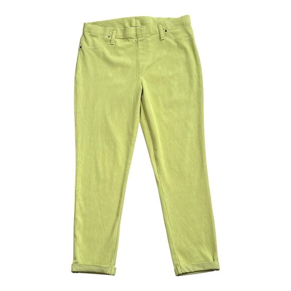 TIME AND TRU Womens Size Large Lime Green Pull On Cuffed Jeggings Pants Jeans - Picture 1 of 5